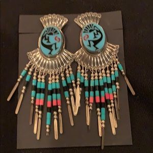 Turquoise and silver earrings